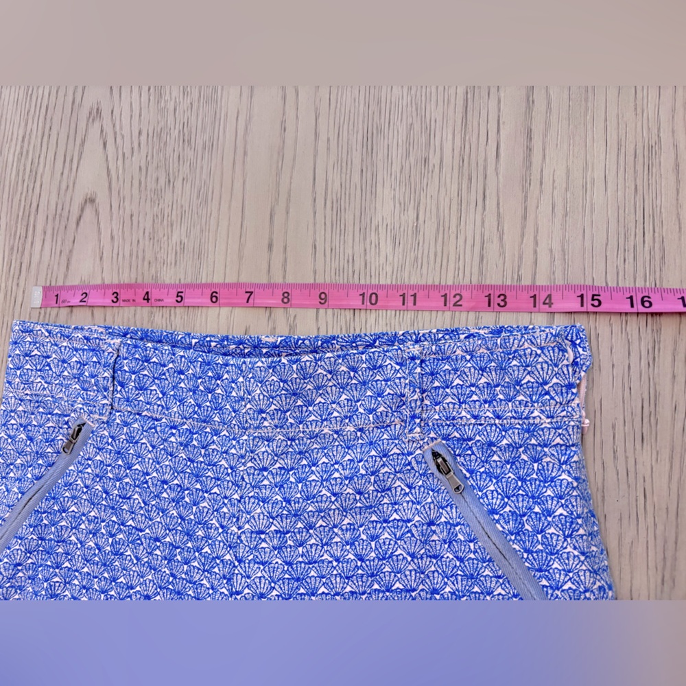 Anthropologie Cartonnier Oceanfront Charlie Blue/Pink Cropped Trousers Size 2 - Picture 7 of 10